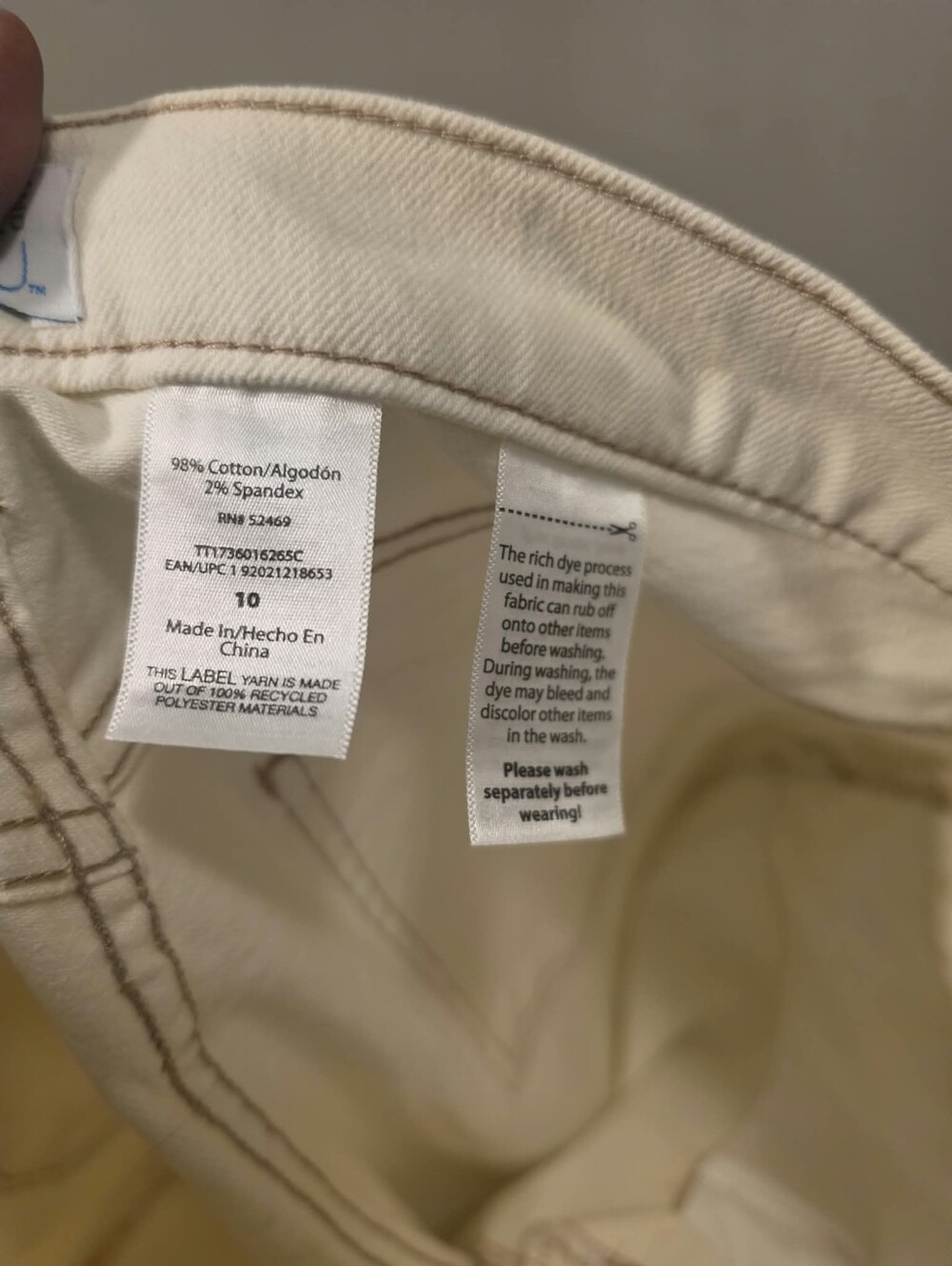 Time and Tru Cream Straight-Leg Jeans - Picture 14 of 16